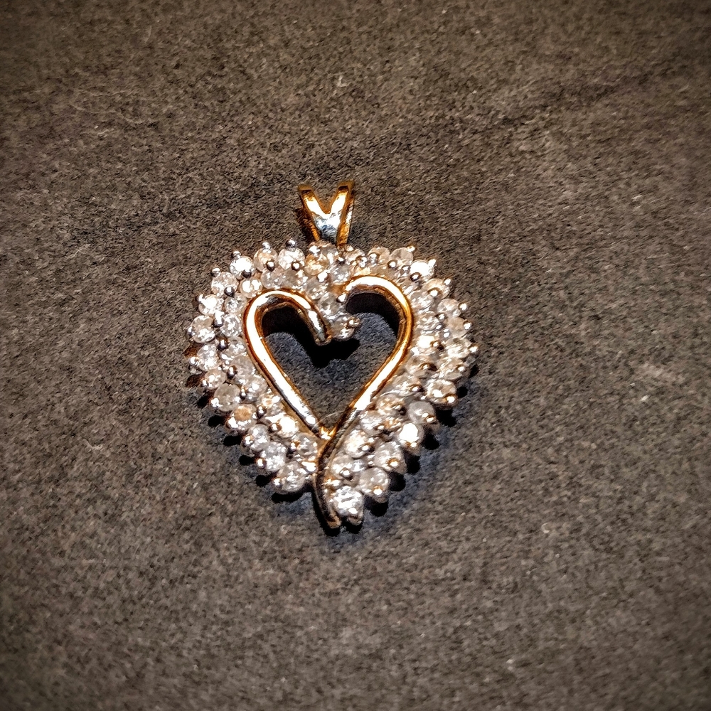 Vintage Diamond Heart Necklace